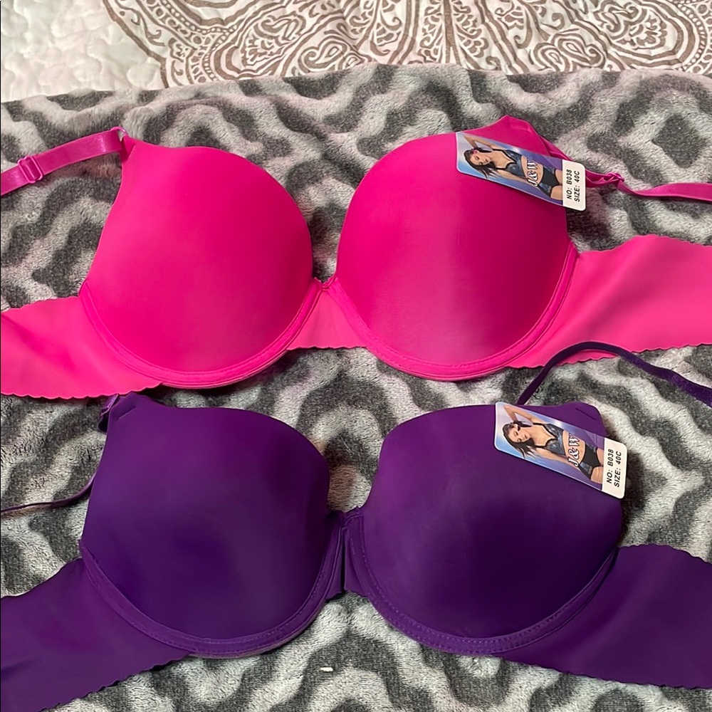 Pink and Purple T-Shirt Bras with Smooth Cups